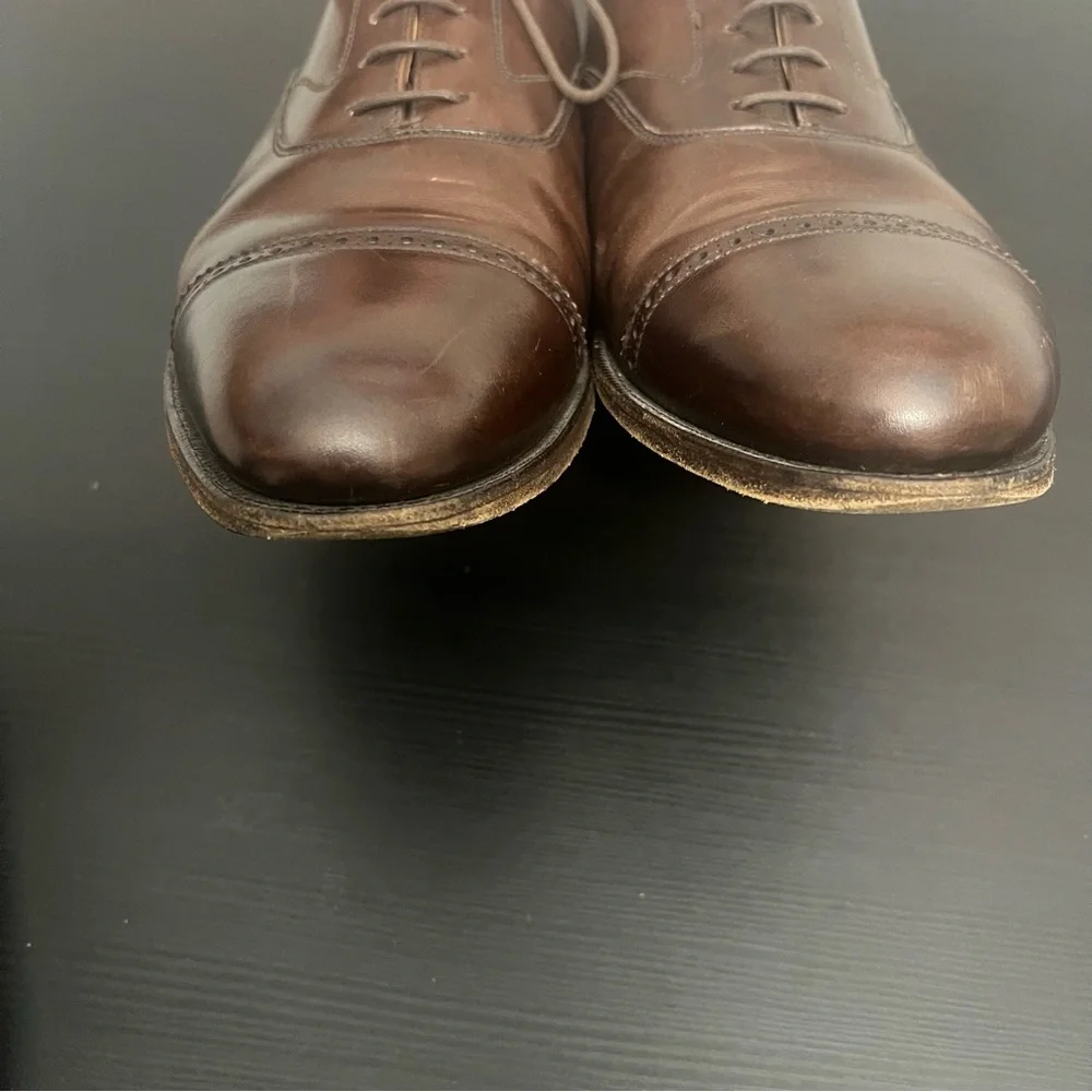Peal & Co for Brooks Brothers Brown Leather Oxford Dress Shoes Size 10.5 D